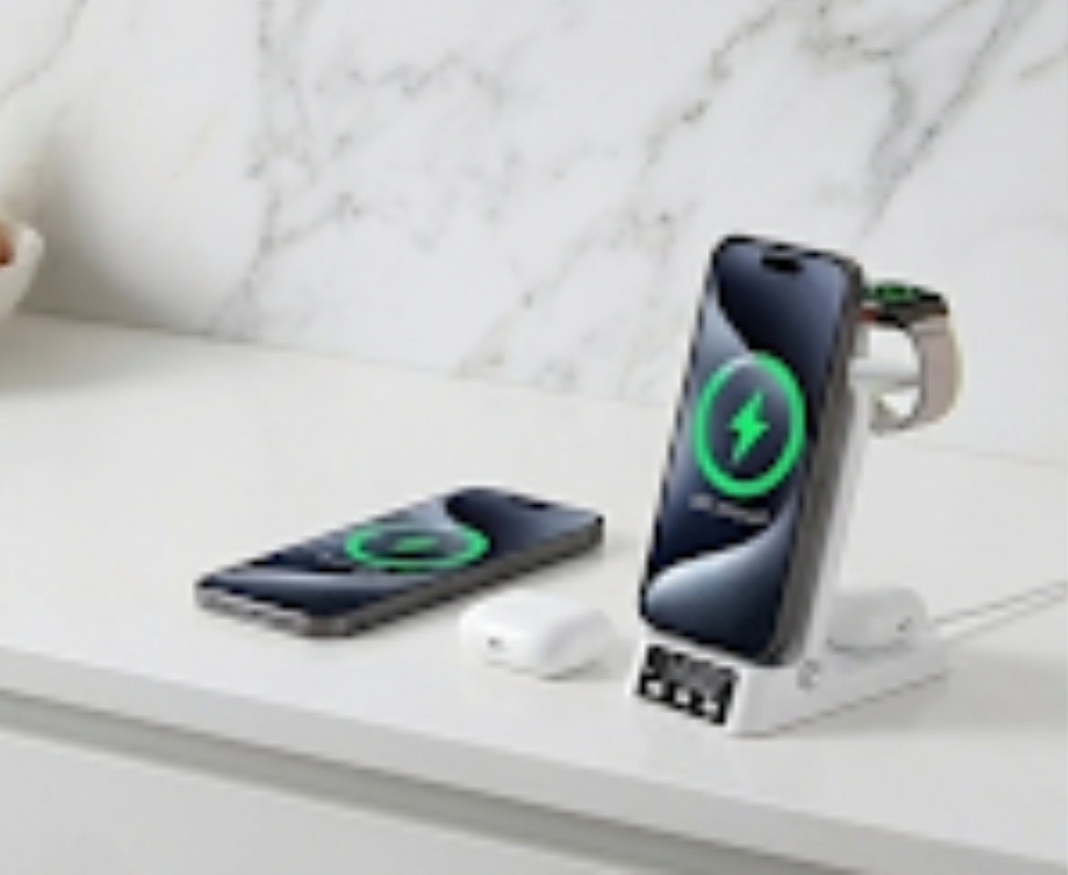 4-in-1 Smart Foldable Wireless Charging Station with Night Light