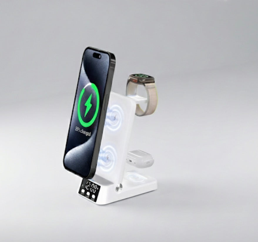 4-in-1 Smart Foldable Wireless Charging Station with Night Light